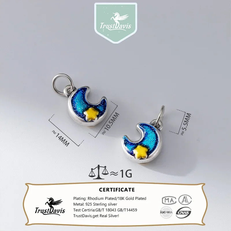 Moon Star Charm Pendant Handmade DIY Accessories DZ1674