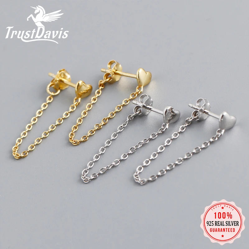 Geometric Linked Stick Chain Stud Earrings DS4768