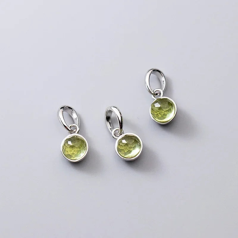 Round Colour CZ Pendant Handmade DIY Accessories HY875