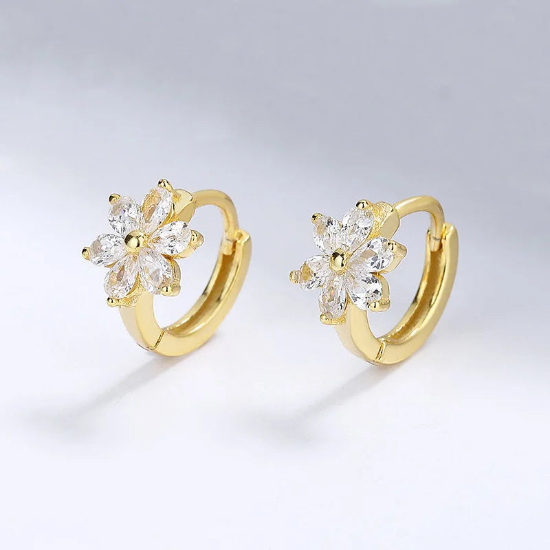 TrustDavis Real 925 Sterling Silver Fashion SimplicitySix Petal Flower for Women Wedding Birthday Fine S925 Ring Jewelry DA023