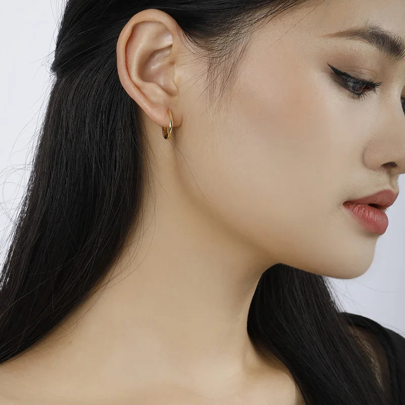 Sweet Mobius Distorted Charm Hoop Earrings DG0064