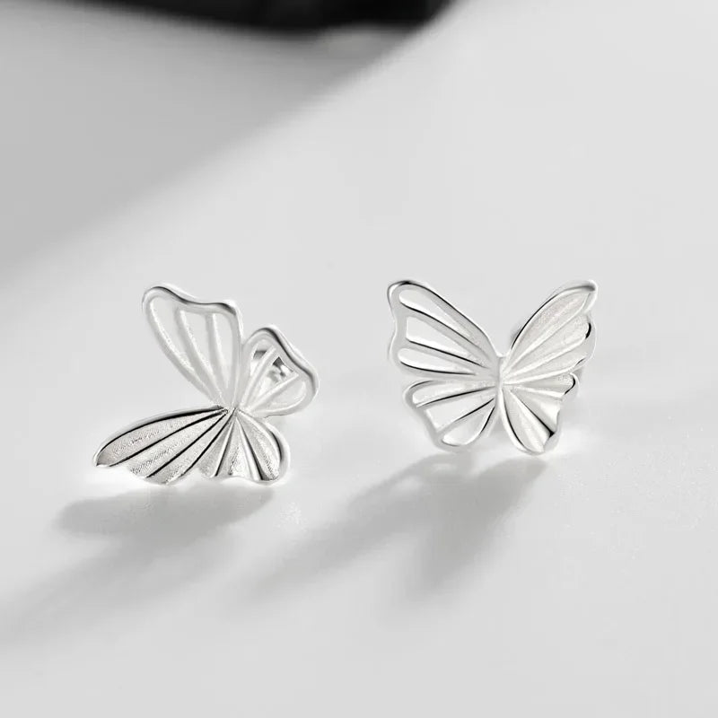 TrustDavis Girls Real 925 Sterling Silver Cute Butterfly Stud Earrings Girls Daughter Birthday Party Gift Jewelry DS4298