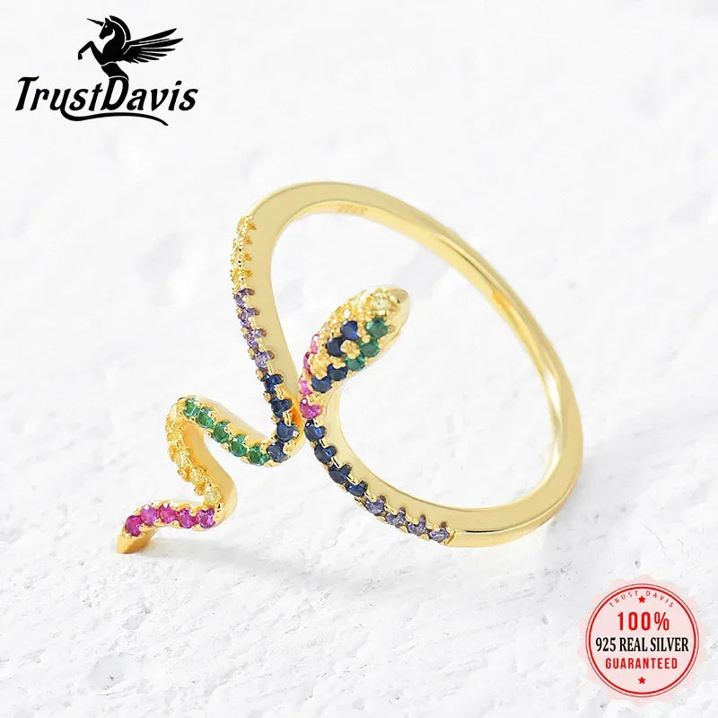 Snake Dazzling Zircon Opening Rings DA2434