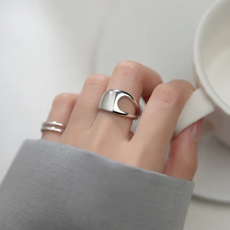 Trustdavis Authentic 925 Sterling Silver Fashion Sweet Double Layer Opening Ring For Women Wedding Party Fine Jewelry DA2247