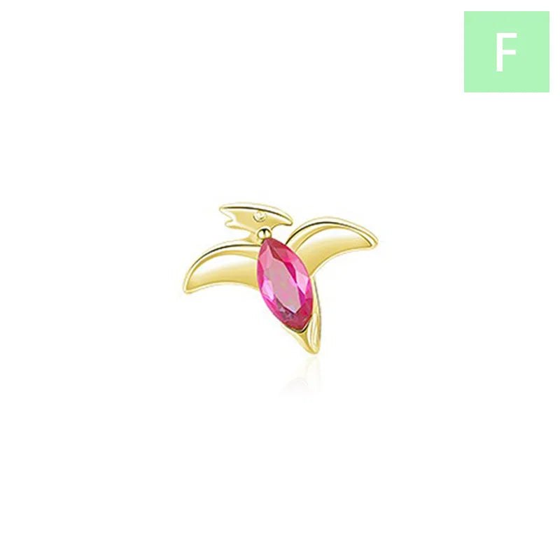 Trustdavis Real 925 Sterling Silver 1Pcs Fashion Cute Dinosaur Stud Earrings Women Girls Birthday Party Gift Jewelry DA1379