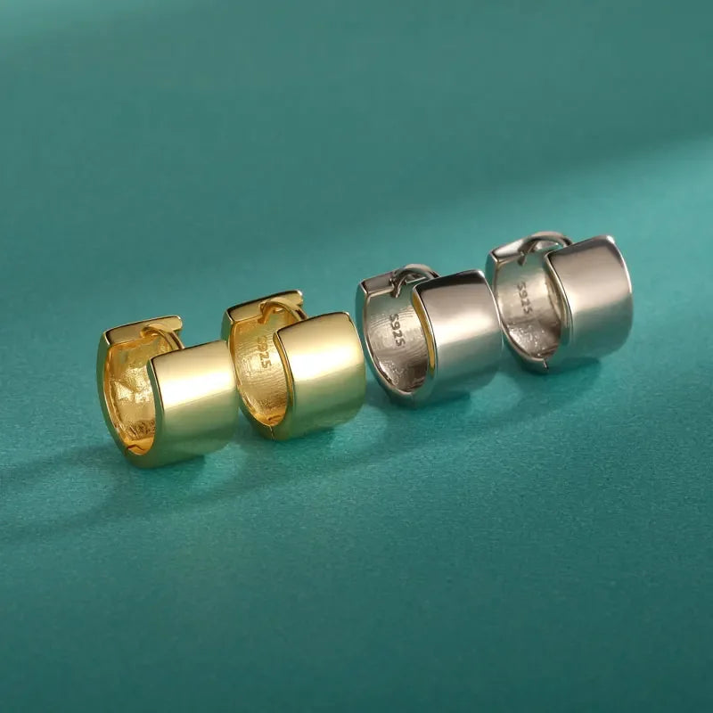 Punk Rock Smooth Charm Hoop Earrings DA750