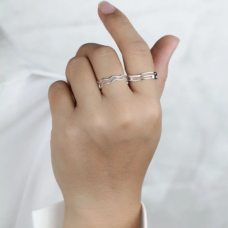 Fashion Sweet Geometric Irregularity Opening Ring DB159