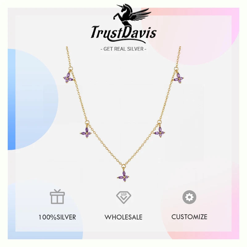 Real 925 Sterling Silver Zircon Butterfly Necklace and Bracelet DS4944