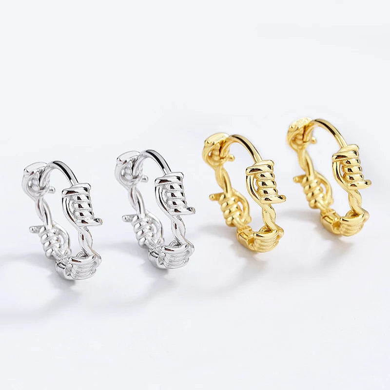 TrustDavis Real 925 Sterling Silver Hoop 2022 Fashion Sweet Twist Charm Hoop Earrings For Women Office Lady Fine Jewelry DG0104