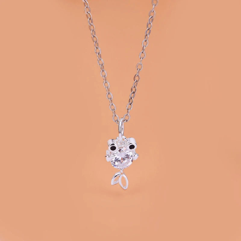 TrustDavis Real 925 Sterling Silver Fashion Cute Animal Fish Charm Pendant Handmade DIY Accessories Fine Jewelry Wholesale HY045