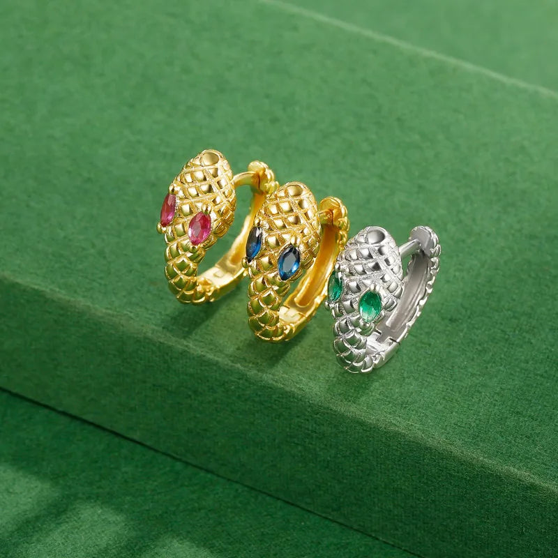 TrustDavis Girls 925 Sterling Silver Snake Design Hoop Earrings for Women Lady Wedding Party Fine S925 Jewelry DS4315