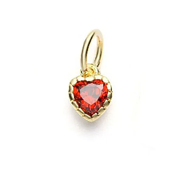 Romantic Heart Red CZ Charm Pendant HY049