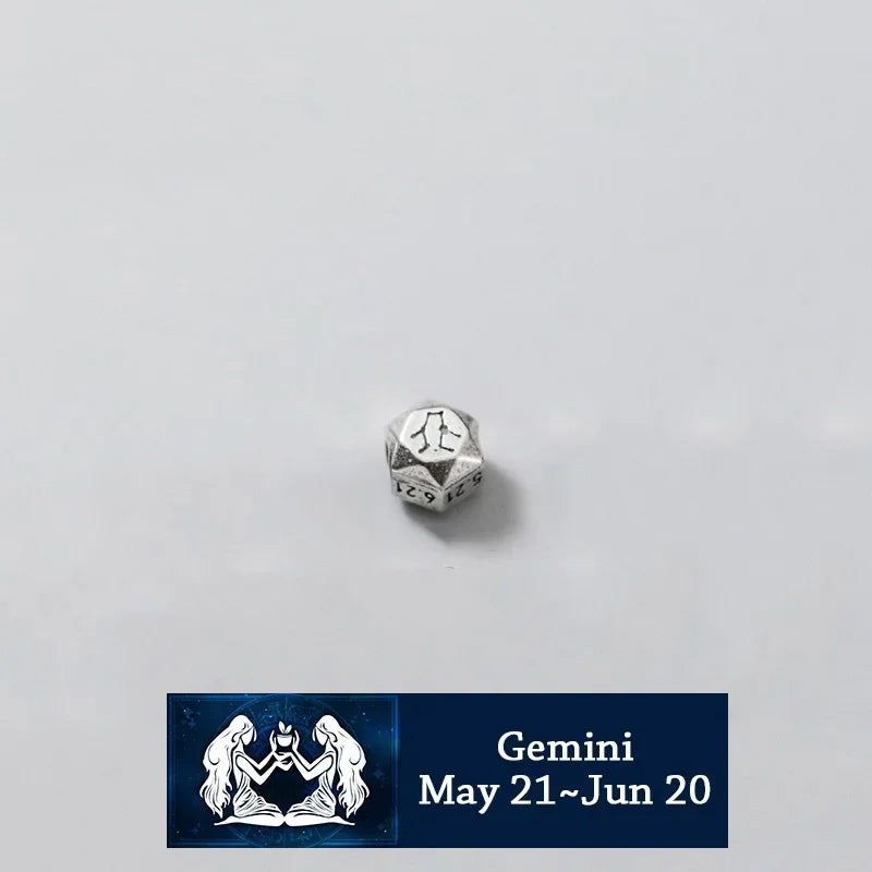 TrustDavis Real 925 Sterling Silver Beads Fashion 12 Constellation Charm Beads Fit Bracelet Necklace Accessories Jewelry HY886