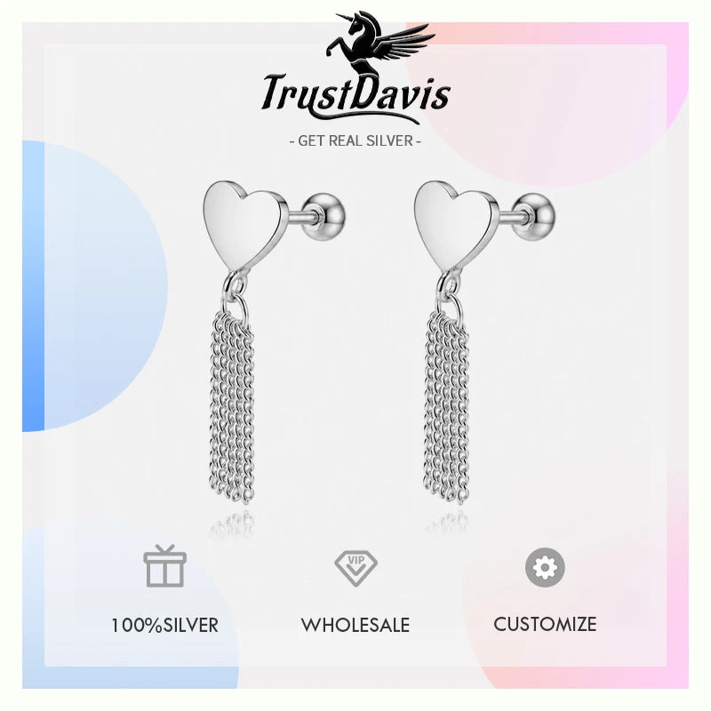 Fashion and Elegant Heart-shaped Tassel Earrings DS4935