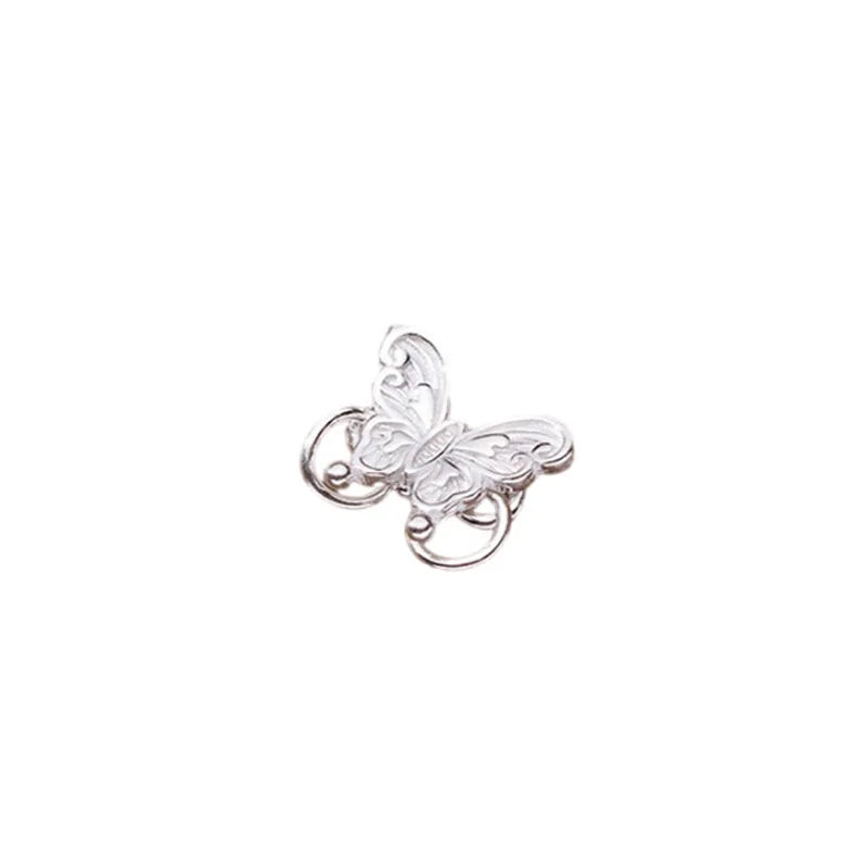TrustDavis Real 925 Sterling Silver Fashion Sweet Butterfly Charm Pendant Handmade DIY Accessories Jewelry Wholesale DZ1637
