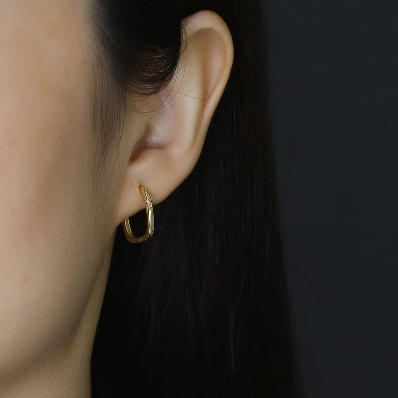 Square Zircon Hoop Earrings LB586