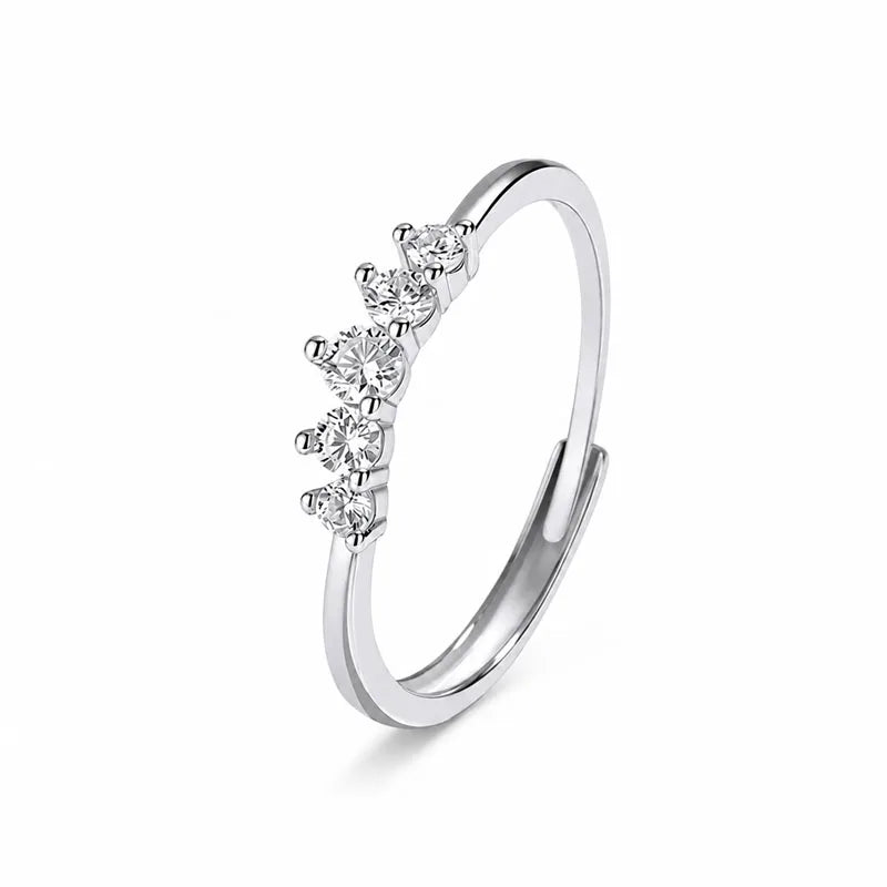 Crown Open Zircon Ring DS4907