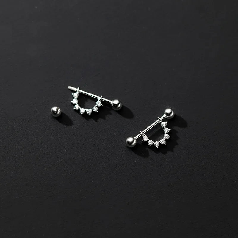 Sweet U Shape Dazzling Screw Earring DB1452