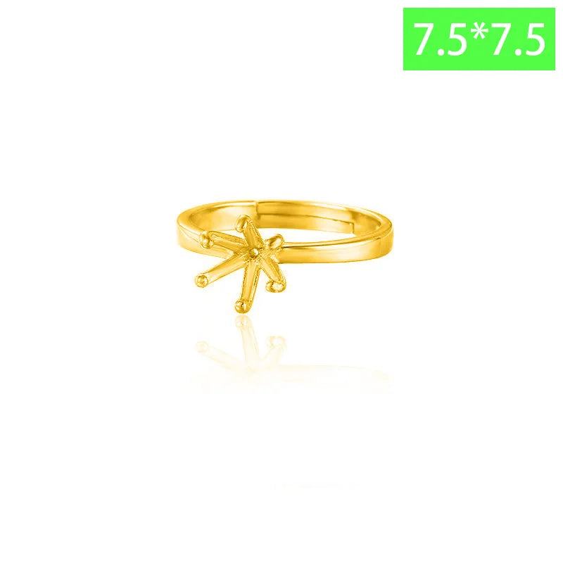 TrustDavis Real 925 Sterling Silver Fashion Six Claw Couple Ring Empty Stand Handmade DIY Accessories Wholesale DZ1688