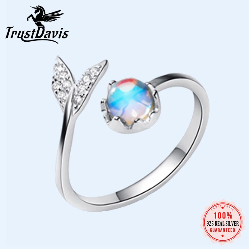 Blue Mermaid Tail Open Finger Ring DS1710