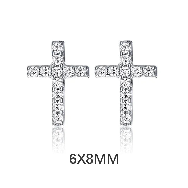 925 Sterling Silver Cross Zircon Open Ring DS4138