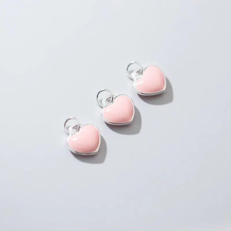 Colour Glaze Romantic Heart Charm Pendant DIY Accessories DZ11