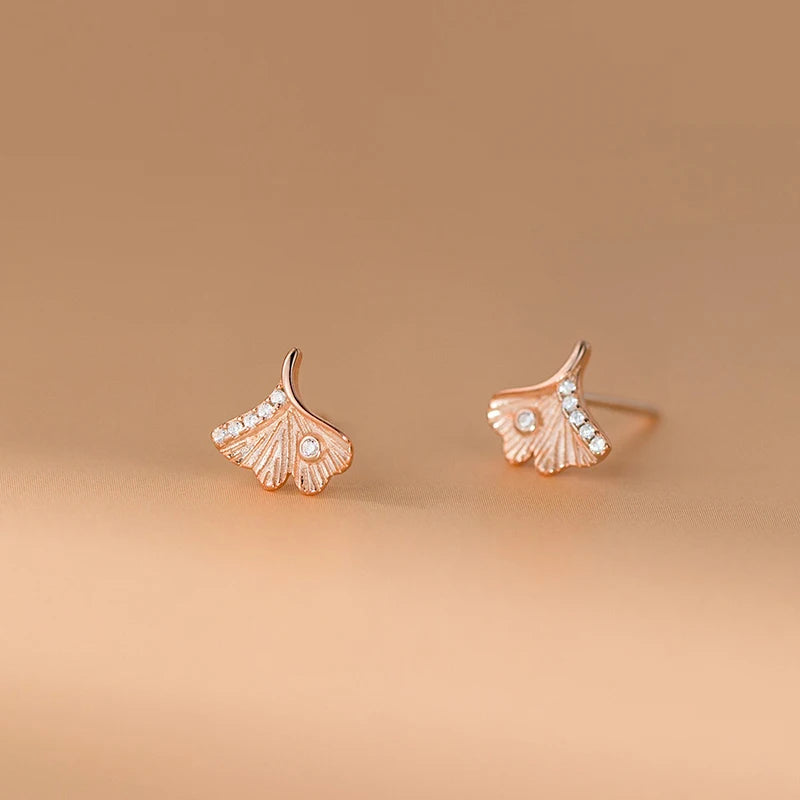 TrustDavi 925 Sterling Silver Fashion Leaf Stud Earrings for Women Daughter Girls Birthday Gift Fine Jewelry Earrings DS4164