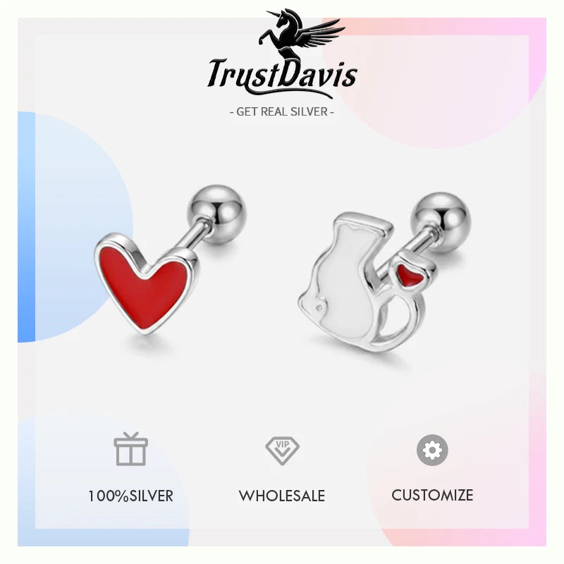 Asymmetrical Cat Heart Earrings DS4908