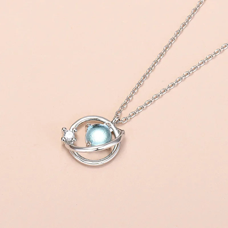 TrustDavis Genuine 100% 925 Sterling Silver Sweet Blue Crystal CZ Open Finger Ring For Women Wedding Silver 925 Jewelry DS1917