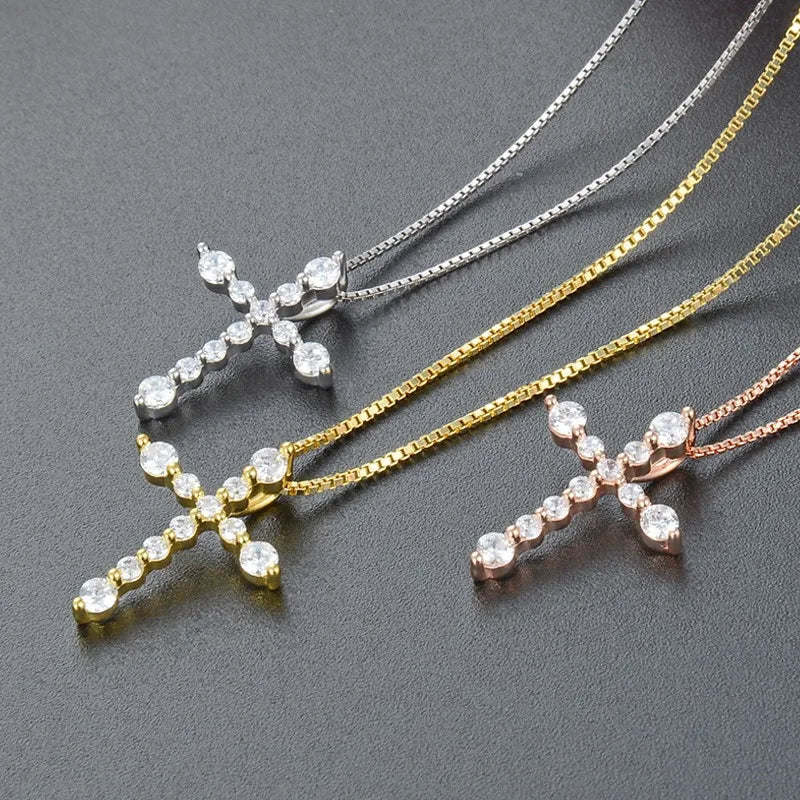 TrustDavis Real 925 Sterling Silver Casual Cross Charm Pendant Punk Handmade DIY Accessories Fine Jewelry Wholesale DZ1676