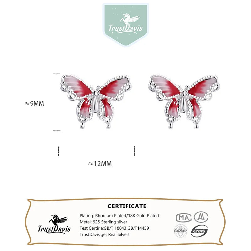 Sweet Romantic Butterfly Stud Earrings DA3208