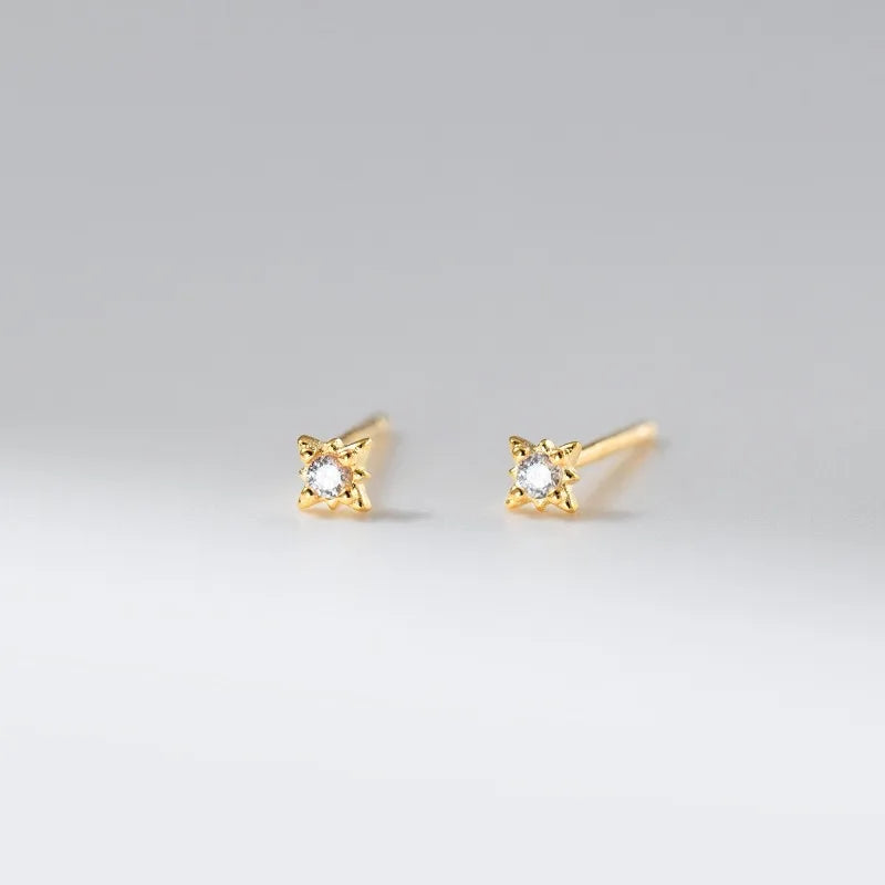 Fashion Eight-pointed Star Zircon Stud Earrings for Women DS4967