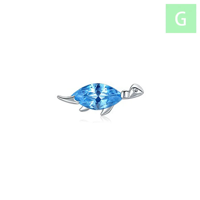 Trustdavis Real 925 Sterling Silver 1Pcs Fashion Cute Dinosaur Stud Earrings Women Girls Birthday Party Gift Jewelry DA1379