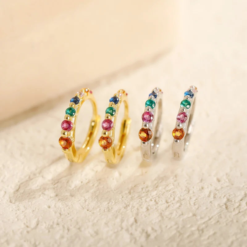 TrustDavis Girls 925 Sterling Silver Fine Geometric Hoop Earrings for Women Lady Wedding Party Fine S925 Jewelry DS4322