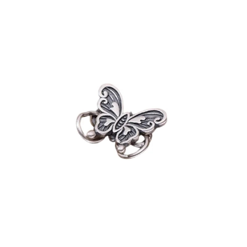 TrustDavis Real 925 Sterling Silver Fashion Sweet Butterfly Charm Pendant Handmade DIY Accessories Jewelry Wholesale DZ1637