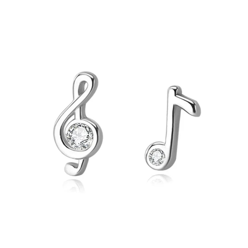 Trustdavis Girls Real 925 Sterling Silver Music Note Stud Earrings Girls Daughter Birthday Party Gift Jewelry DS4276