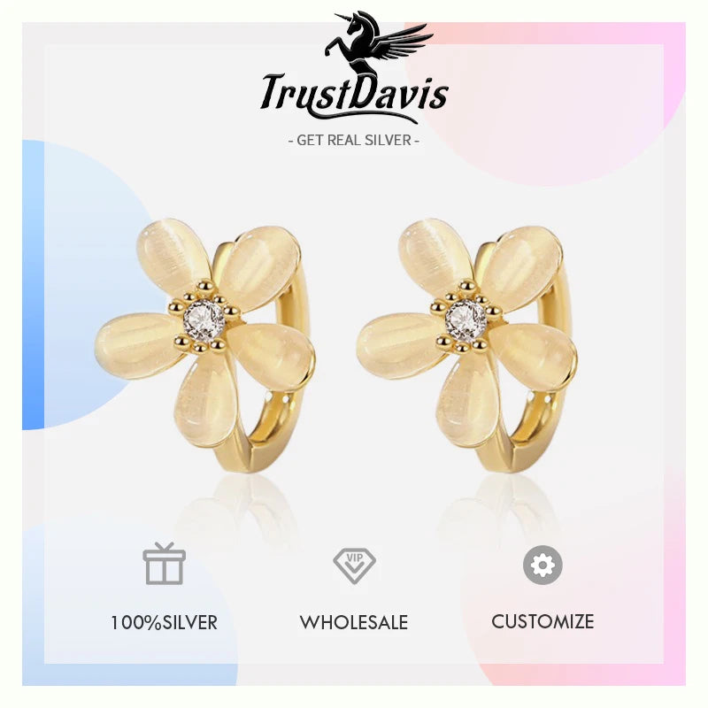 Fashion Sweet Flower Hoop Earrings DS4370