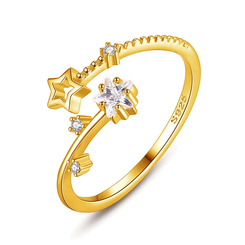 Star Opening Rings For Women Mother's Day Fine 925 Jewelry L200