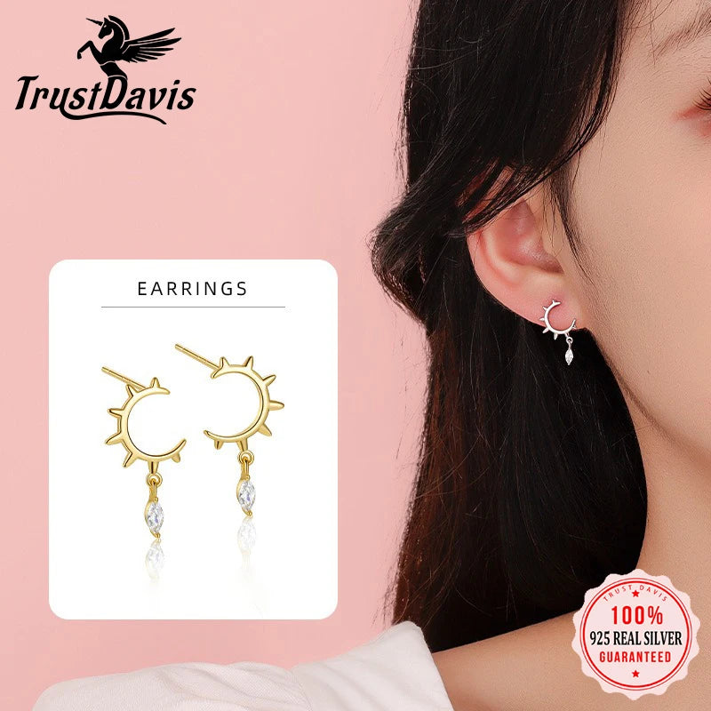 Fashion Horse Eye Zirconia Half Round Earrings DS4282