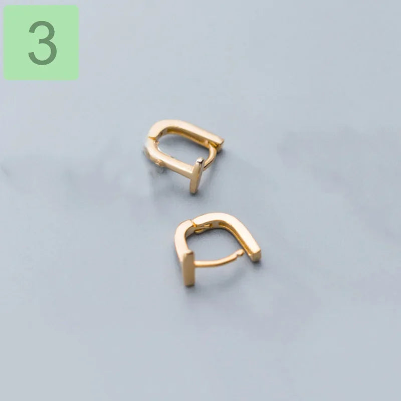 TrustDavis Real 925 Sterling Silver Fashion Geometric Letter T Charm Hoop Earrings For Women Wedding Party Fine Jewelry DA2164