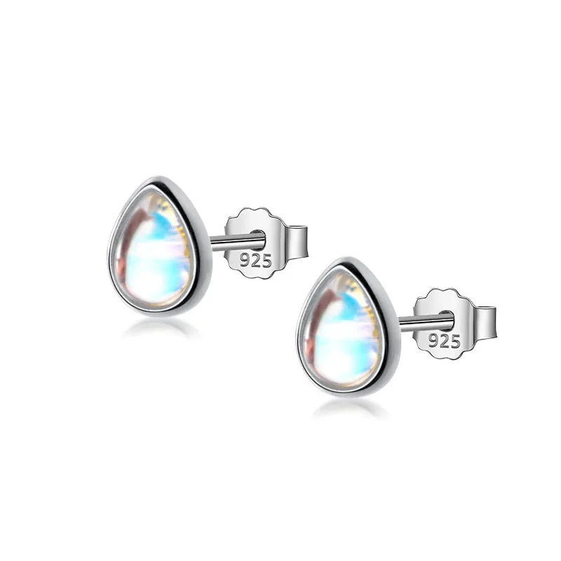 TrustDavis Real 925 Sterling Silver Synthetic Coloured Glaze Water Drop Charm Stud Earrings For Women Wedding Fine Jewelry DB390