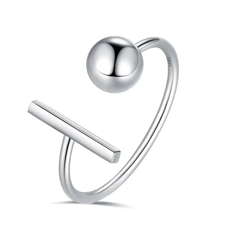 TrustDavis 100% 925 Real Sterling Silver Fashion Jewelry Beads Stick Cocktail Ring Sizable 5 6 7 Girls Kids Xmas Gift DA156