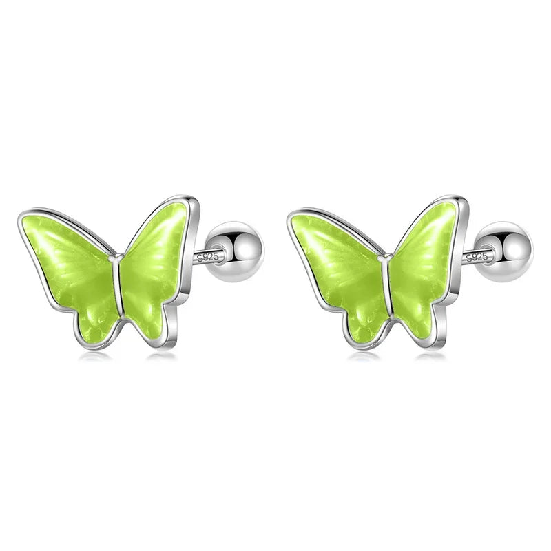 Colour Glaze Insect Butterfly Screw Earrings DF327