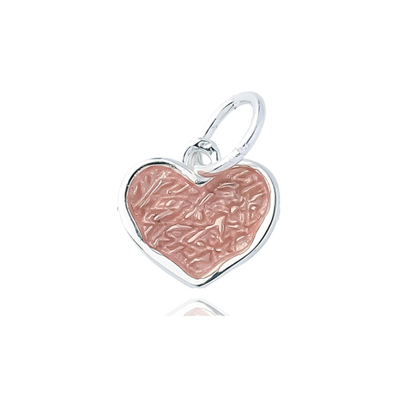 TrustDavis New Fashion Real 925 Sterling Silver Cute Romantic Heart CZ Charm Pendant Handmade DIY Accessories Wholesale DZ1648