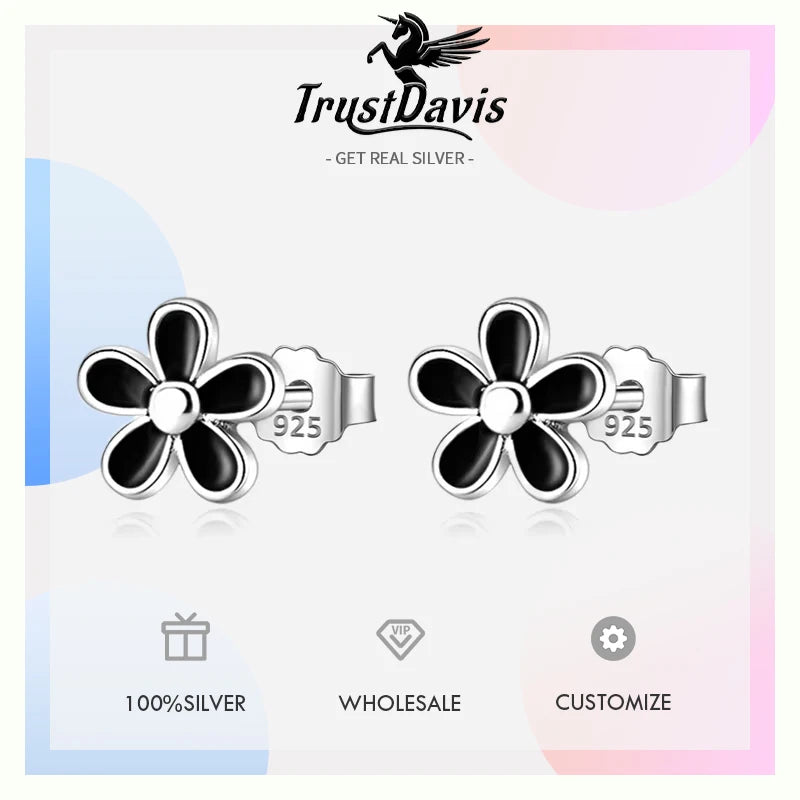 925 Sterling Silver Sweet Flower Stud Earrings DS4056
