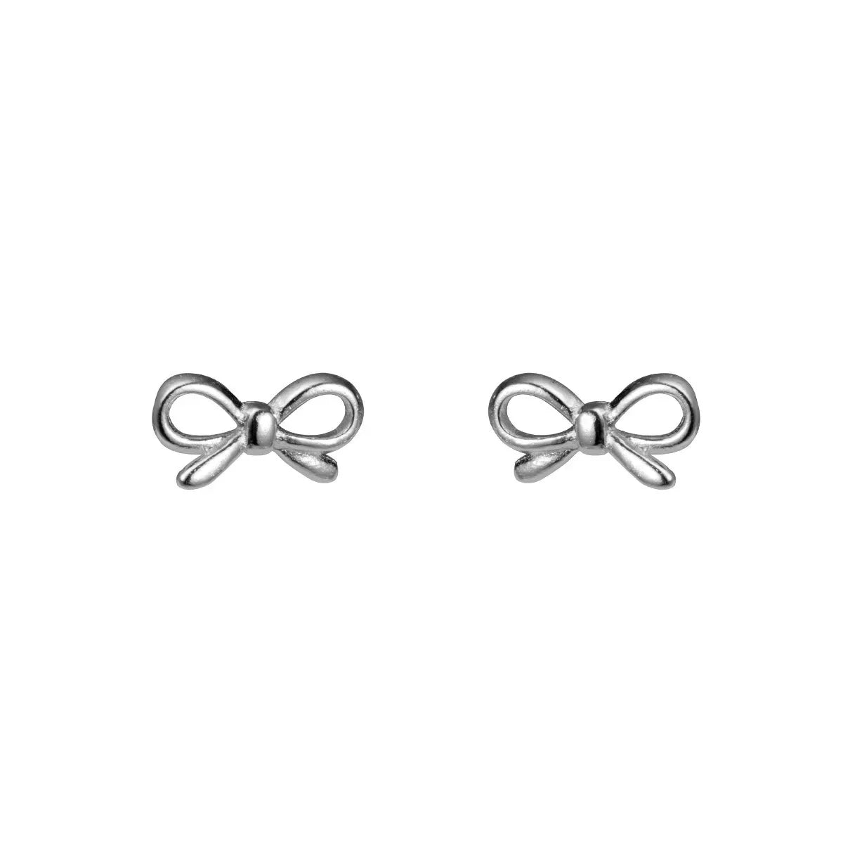TrustDavis Real 925 Sterling Silver Fashion Sweet Hollow Bowknot Threaded Earrings for Women Minimalist Jewelry DA3237