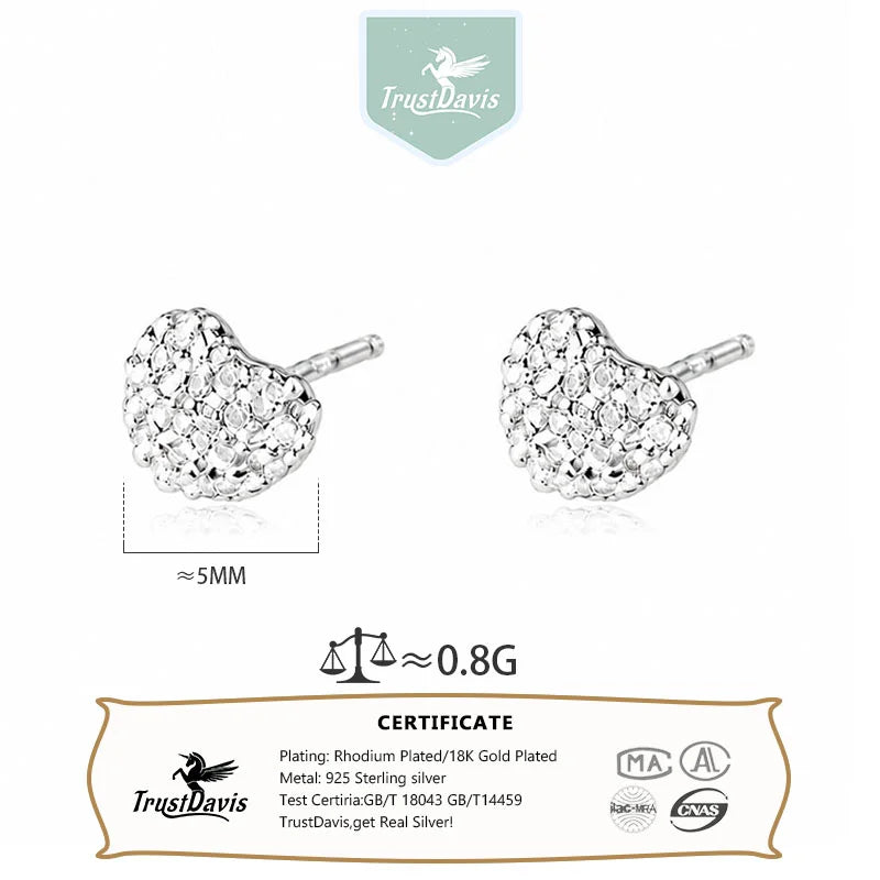 Heart-shaped Zircon Earrings DS4901