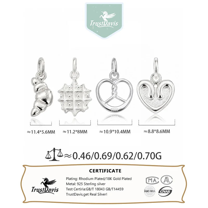 Cute Pretzel Croissant Waffle Pendant DZ1934