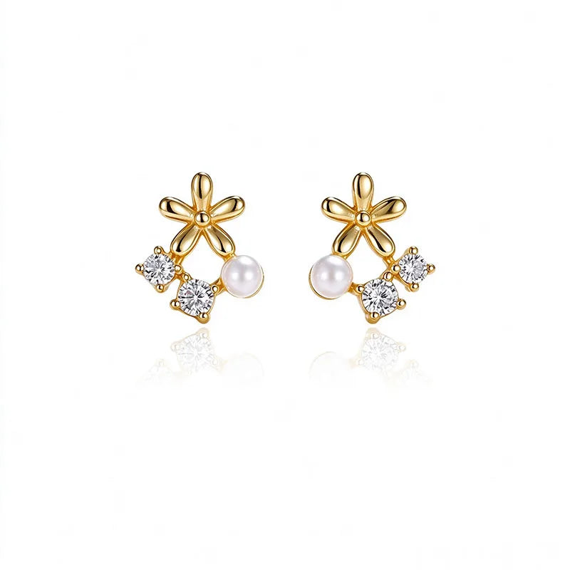Flower Pearl Stud Earrings DS5010