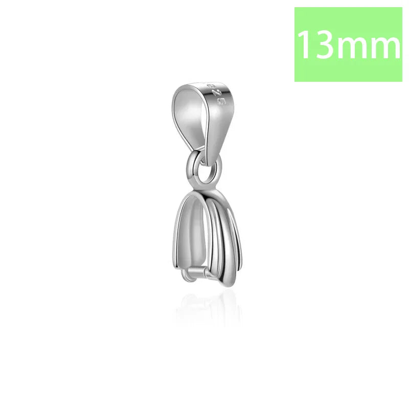 TrustDavis Real 925 Sterling Silver Pattern Edge Jade Clip DIY Jewelry Accessories K-gold Plated Rope Jade Pendant Button DZ753